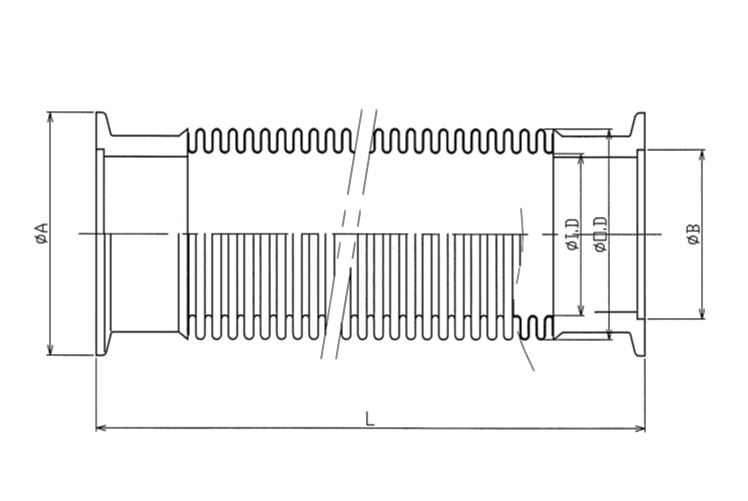 ULVAC フレキシブルチューブ(KF-25×1000mm) ZSTK0251000 - 1